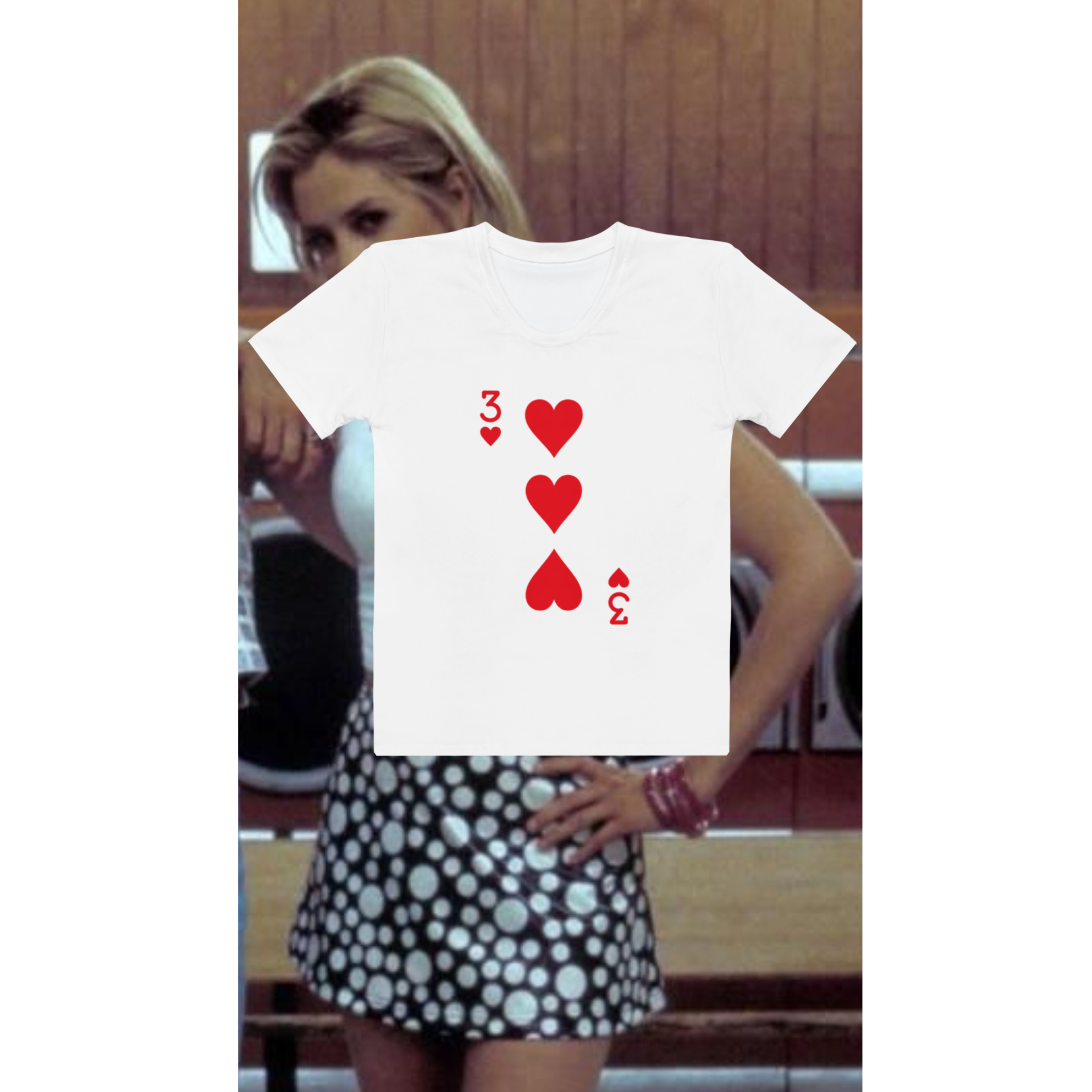 Three of Hearts T-Shirt (Romy White From Romy and Michele's High School Reunion)
