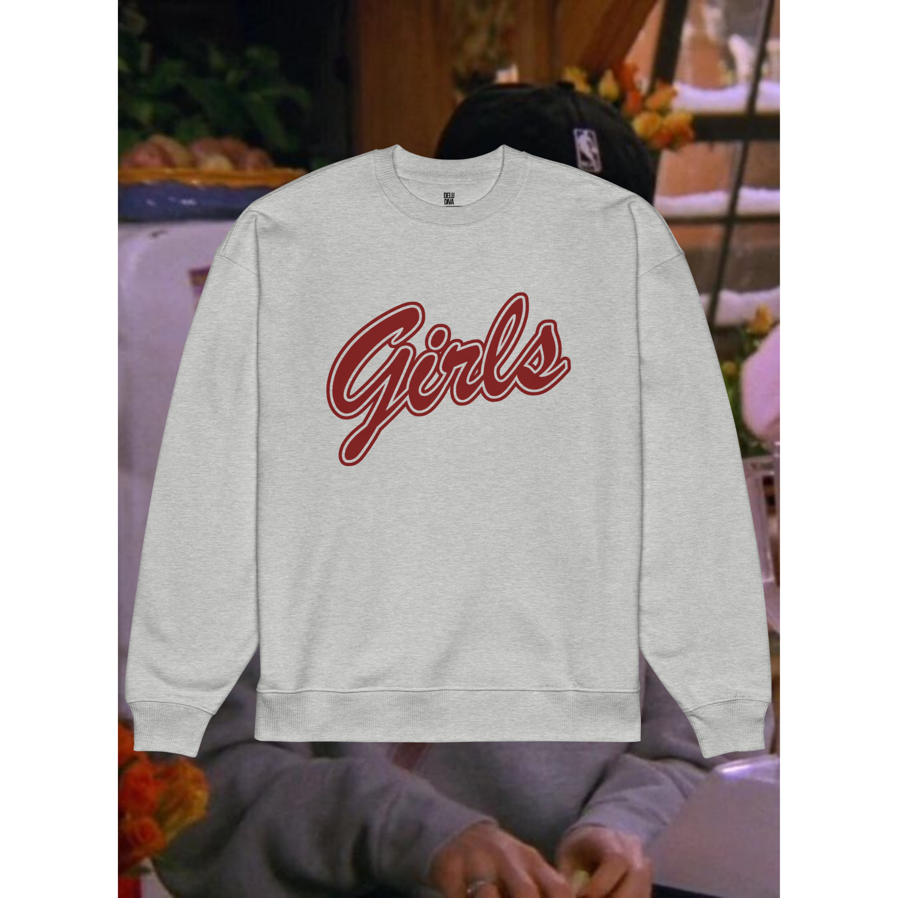 Red Girls Oversized Sweatshirt (Monica Geller From Friends)
