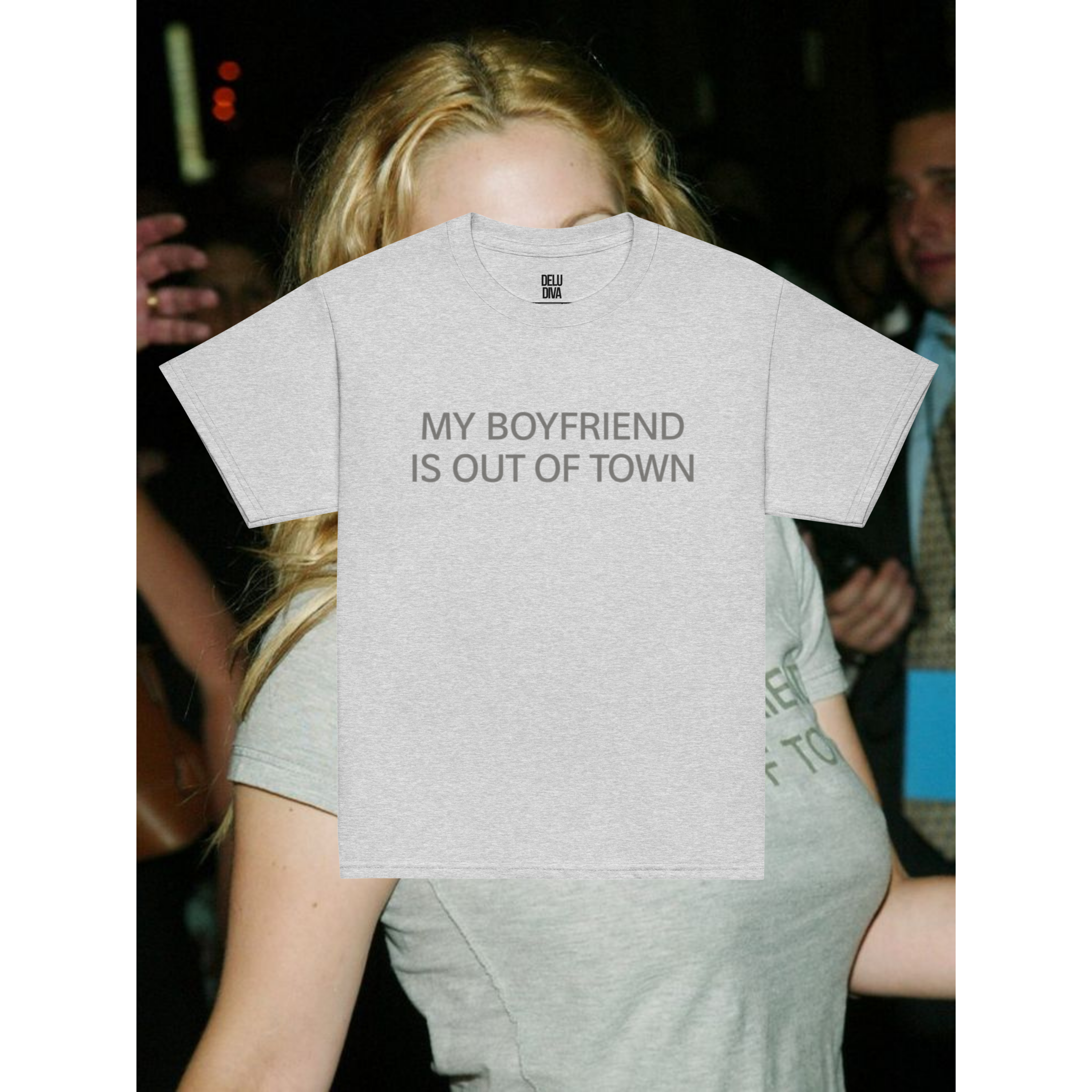 My Boyfriend Is Out Of Town Baby Tee (Drew Barrymore)
